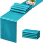 Teal Blue Satin Table Runner, 12x108 Inches, 4 Pack | Premium Satin, Smooth by VCUSUELER