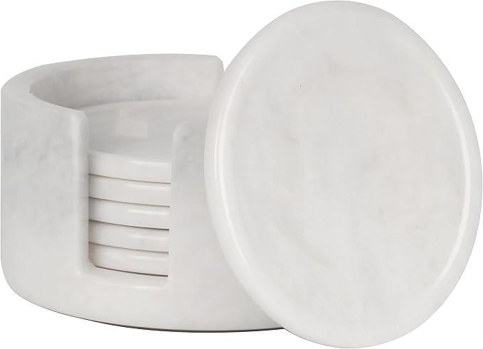 Radicaln Round Marble Coasters Set of 6 by RADICALn