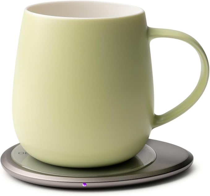 Ui 3 Self-Heating Mug Set – Verde Green | 12 fl oz / 355 mL Ceramic Coffee & by OHOM