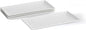 Rectangular Embossed Serving Platter Set, 12 Inch Large Serving Plates, Stackable Serving Tray for Wedding, Ceramic White Serving Platters for Entertaining, Dishwasher & Oven Safe (4PCS)