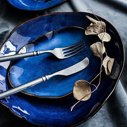 Nordic Ceramic Household Pottery Irregular Salad Platter Klin Glaze Dinner - Image 5