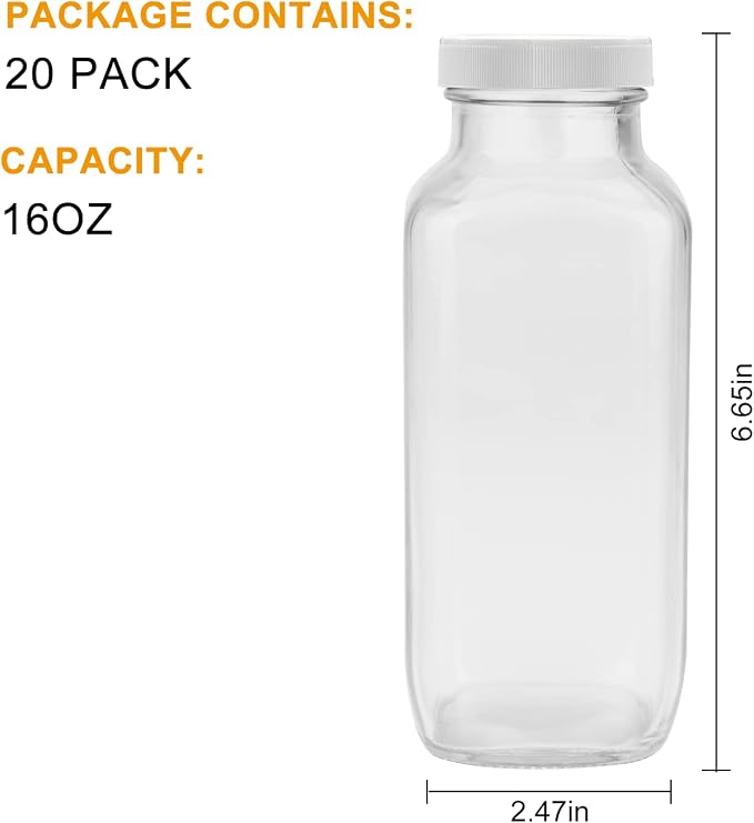 Vintage Water Bottles, Glass Drinking Bottles 16oz, Glass Bottles - Image 2