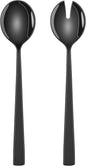 Black Salad Utensils Set, 9.4 Inch Stainless Steel Salad Tossing Spoon And Fork by DEHOVKitchen