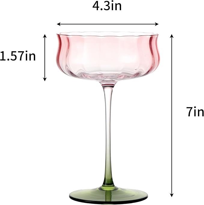 Tulip Series Crystal Martini Cocktail Glasses 13 Ounce Set of 4 - Image 2