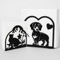 Decorative Cat and Dog Napkin Holder – Metal Napkin Organizer for Everyday & Cocktail Napkins – Cute cat Coffee filter holder size #2 & #4 for Kitchen Table Decor Gift for Animal Lovers 2-Pack