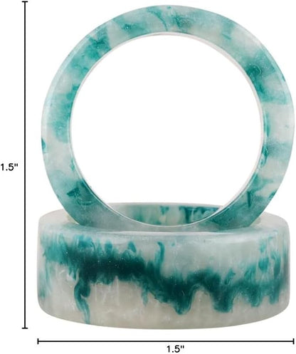 CLEENTABLE Epoxy Resin Napkin Rings Set - 12 Pcs Decorative Pastel Table Holders, 1.5" Dia, Art Deco Style - Ideal for Weddings, Dinner, Parties, Home, Dining, Gifting, Indoor & Outdoor (Multi)