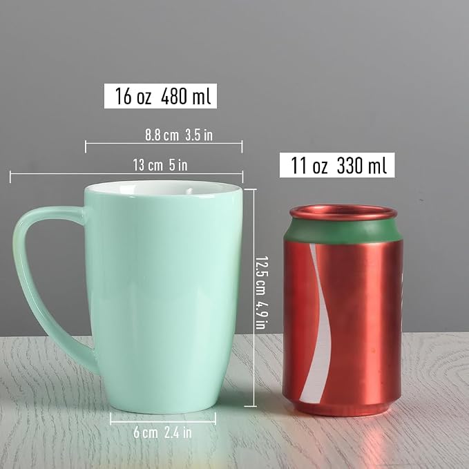 homEdge Porcelain Mug Set, 16 Ounces Cup - Image 9