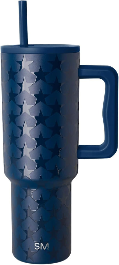 Simple Modern Tumbler with Handle and Straw | 40oz | Stars | Trek Tumbler by Unknown