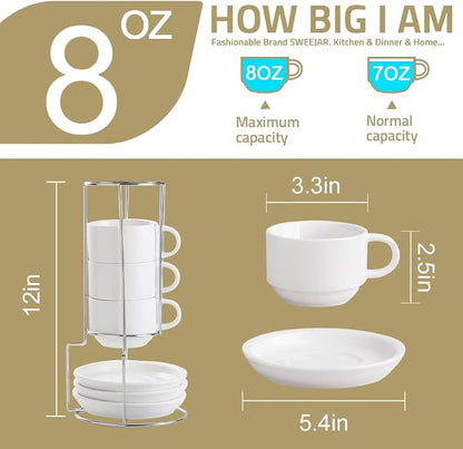 Sweejar Porcelain Cappuccino Cups - Image 4