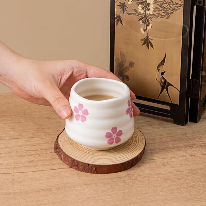 4pcs Japanese Tea Cup Set – Mini Size Cup 5OZ Ceramic Matcha Cup, Handless - Image 5