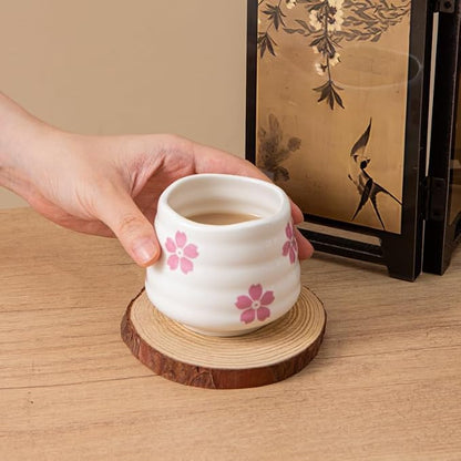 4pcs Japanese Tea Cup Set – Mini Size Cup 5OZ Ceramic Matcha Cup, Handless - Image 5