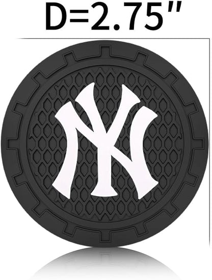 Silicone Yankees Car Cup Holder Coasters,Baseball Fans Car Coasters for NY Yankees Fans, Non-Slip Universal Fit Cup Holder Insert
