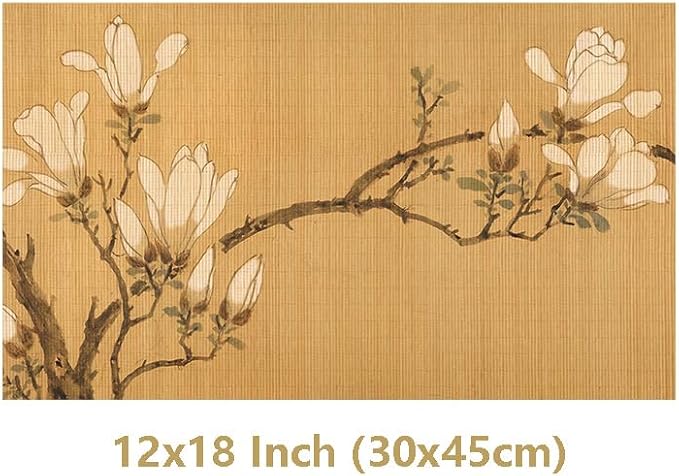 Asian Style Bamboo Table Runner, Ancient Chinese Paintings Zen Table Mat - Image 3