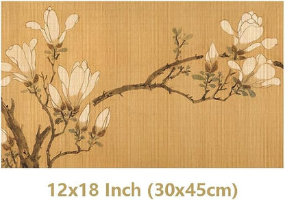 Asian Style Bamboo Table Runner, Ancient Chinese Paintings Zen Table Mat - Image 3