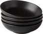 AmorArc 8.75‘’ Large Pasta Bowls, 42 ounce Deep Stoneware Bowls Set of 4 for Kitchen, Wide Bowl for Pasta/Salad/Fruit/Oatmeal/Soup, Microwave&Dishwasher Safe-Matte Black