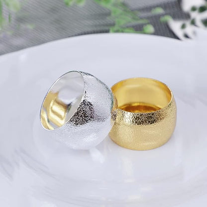 Napkin Rings Gold Set of 10 Bling Napkin Rings for Weddings Christmas Napkin Rings Gold for Dining Table, Holiday Décor and Special Occasions (Golden 10PCS)