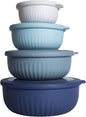 COOK WITH COLOR Prep Bowls with Lids- Wide and Deep Nesting Plastic Small by CookwithColor