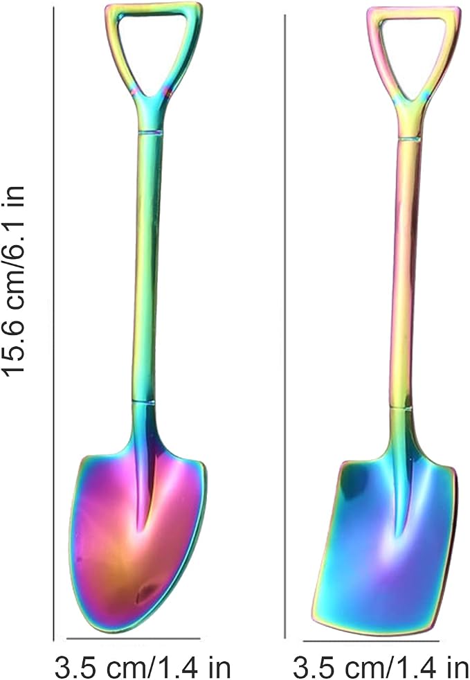 10Pcs Shovel Spoons Stainless Steel Spoon Reusable Dessert Spoons - Image 5