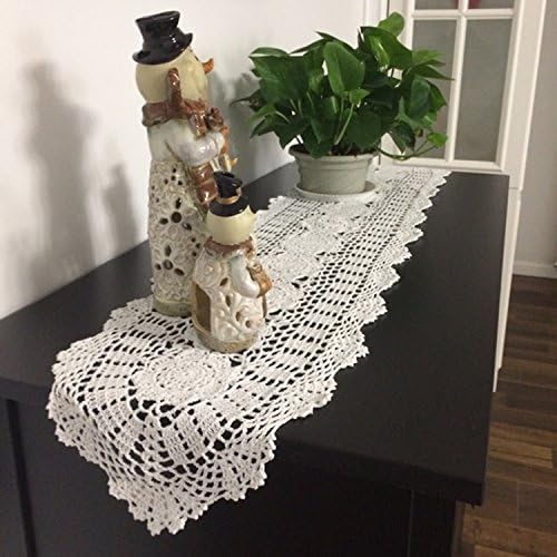 Laivigo Handmade Crochet Lace Oval Lucky Flower Tablecloth Table Runner Doilies - Image 5