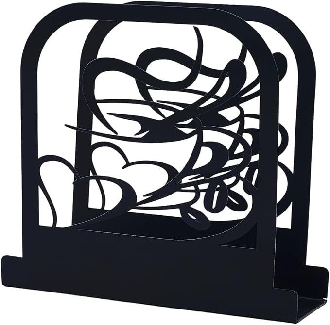 CRASPIRE Coffee Standing Napkin Holder Table Napkins Dispenser Black Metal - Image 7
