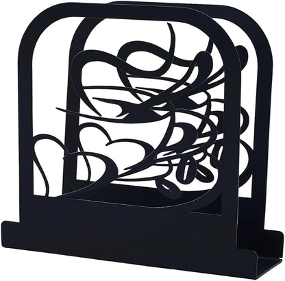 CRASPIRE Coffee Standing Napkin Holder Table Napkins Dispenser Black Metal - Image 7
