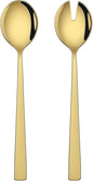 Gold Salad Serving Utensils Set of 2, 9.4 Inch Stainless Steel Salad Tossing by DEHOVKitchen