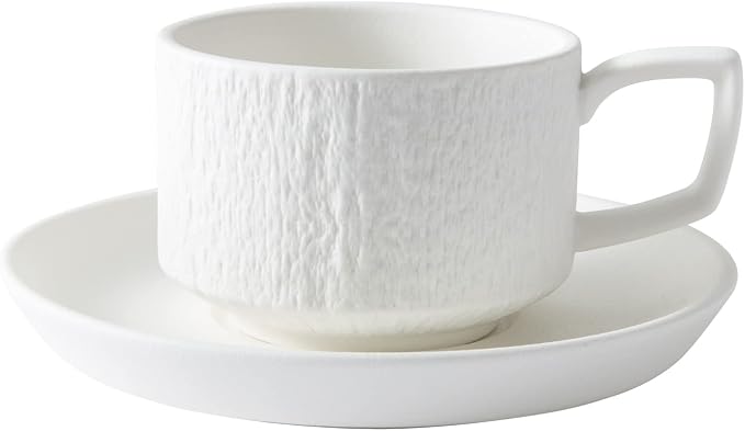 Rock Texture Embossed Ceramic Coffee Set, 6 oz | Tea Set, Cappuccino Espresso by JinGlory