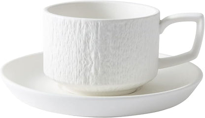 Rock Texture Embossed Ceramic Coffee Set, 6 oz | Tea Set, Cappuccino Espresso by JinGlory