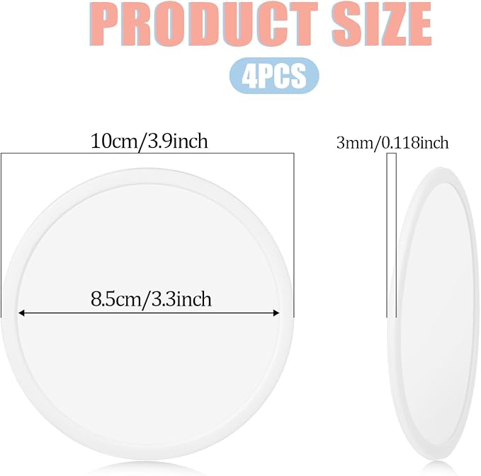 4 Packs Non Slip Silicone Drink Coasters - Image 7