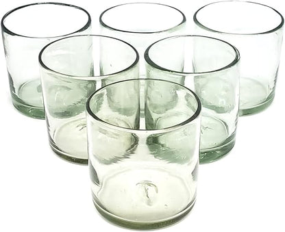 Clear 12 oz Large DOF Glasses (set of 6), Recycled Glass, Lead-free, Toxin-Free (12oz Large DOF)