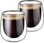 glastal Espresso Cups 4 oz Double Walled Glasses Coffee Mugs Set of 2, German by glastal
