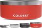 Coldest Dog Bowl - Anti Rust Metal, Non Slip, 3 Layers Insulated Stainless Steel Dog Bowls - Spill Proof & Heavy Duty - Water Bowl for Dogs, Cats & Pets, Dish Washer Safe (100 oz, Crimson Red)