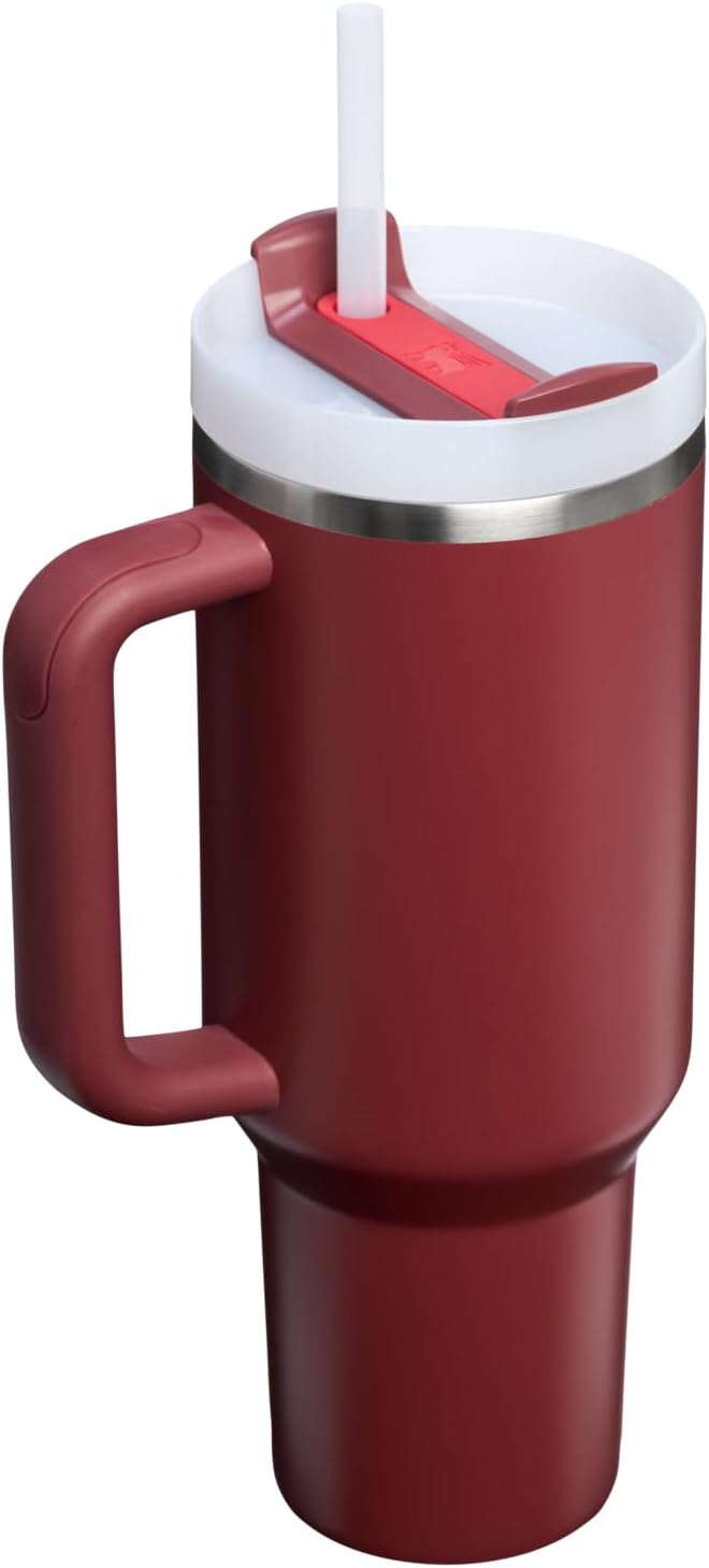 STANLEY Quencher H2.0 Flow State Tumbler, 40 oz, Cranberry | Handle and Straw | - Image 3