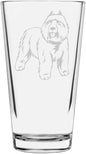 Bouvier des Flandres Custom Personalized Dog Themed Etched All Purpose 16oz Pint Glass