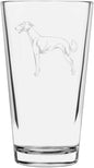 Hortaya Borzaya Eastern Greyhound Custom Personalized Dog Themed Etched All Purpose 16oz Pint Glass
