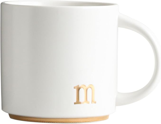 COLLECTIVE HOME Ceramic Coffee Mug, 15 oz Monogram Cup by COLLECTIVEHOME