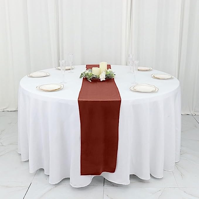 Balsa Circle 10 pcs 12x108-Inch Terracotta Premium Velvet Table Runners Wedding - Image 3