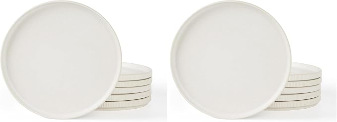 famiware Star Salad Plates for 6, 8 inches Plate Set, Stoneware Dinnerware by Famiware