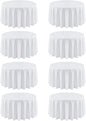 8 Pack Round Tablecloth 108 Inch White Table Cloth for Round Tables, Washable Polyester Tablecloth Stain and Wrinkle Resistant Decorative Table Cover for Wedding Party Dining Banquet