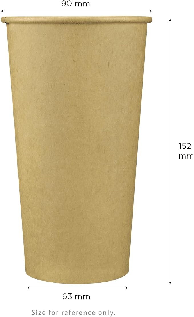 Karat 20oz Kraft Paper Coffee Cups Disposable, Leak-Resistant Double Poly-Lined - Image 5
