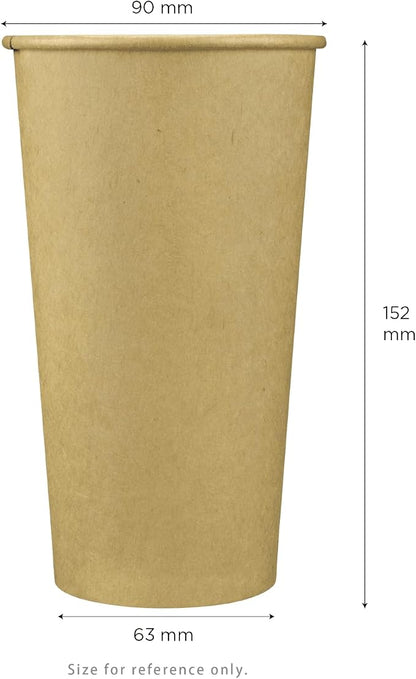 Karat 20oz Kraft Paper Coffee Cups Disposable, Leak-Resistant Double Poly-Lined - Image 5