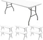6 Pack Stretch Fabric Table Top Cap Cover, fits 6' Tables, Spandex Table Covers Washable Elastic Universal Rectangle Tablecloth Protector for Indoor Outdoor Party Picnic Wedding, White, 30" W x 72" L