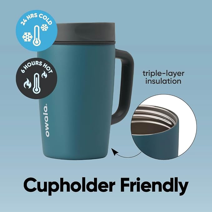 Owala SmoothSip Slider Stainless Steel Insulated Travel Mug - Image 3