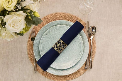 ACCENTHOME Accent Home 100% Cotton Napkins, Delicate Cloth Napkins for Dinners, Parties and Weddings，18 x 18 Inch Set of 12 - Navy