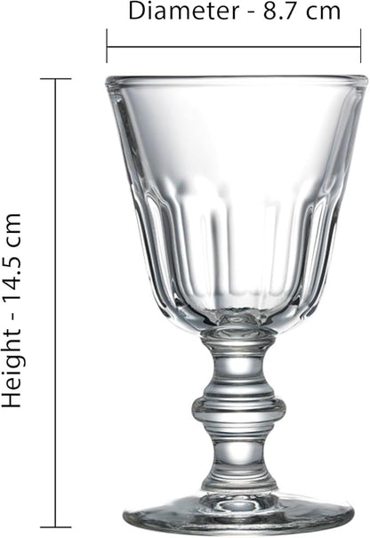 La Rochere Perigord Glass Water Glasses Set of 6 – Classic French Water Cups with Faceted Ribbed Silhouette – Pressed Glass Tumblers on Stem for Juice, Iced Beverages & Everyday Entertaining (7.4 Oz)