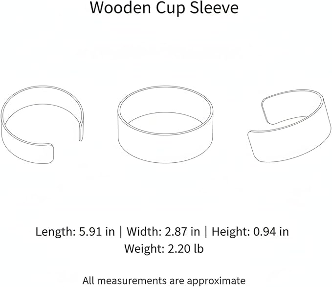 Office Desk & Home Coffee Station Accessory, Wooden Cup Sleeve - Image 7
