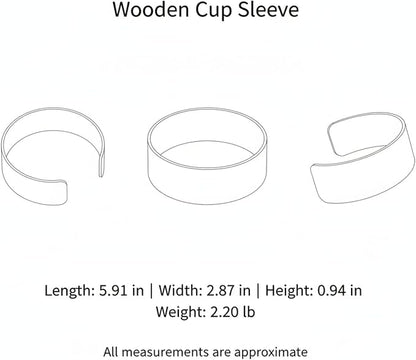 Office Desk & Home Coffee Station Accessory, Wooden Cup Sleeve - Image 7