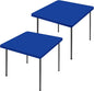 Spandex Picnic Table Cloth 2 Pack, Elastic Fitted Tablecloths for Square Tables, Stretch Washable Patio Table Cover for Outdoor, Camping, Banquet and Parties (Blue, 34"x34")