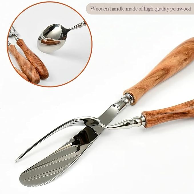 6-Piece Vintage Luxury 18/10 Stainless Steel Silverware Set - Image 3