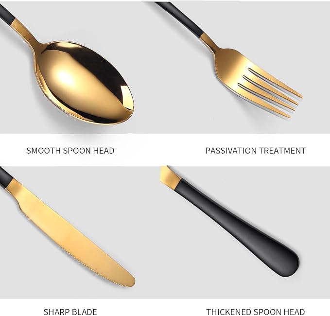 Black & Gold Silverware Set - Image 5